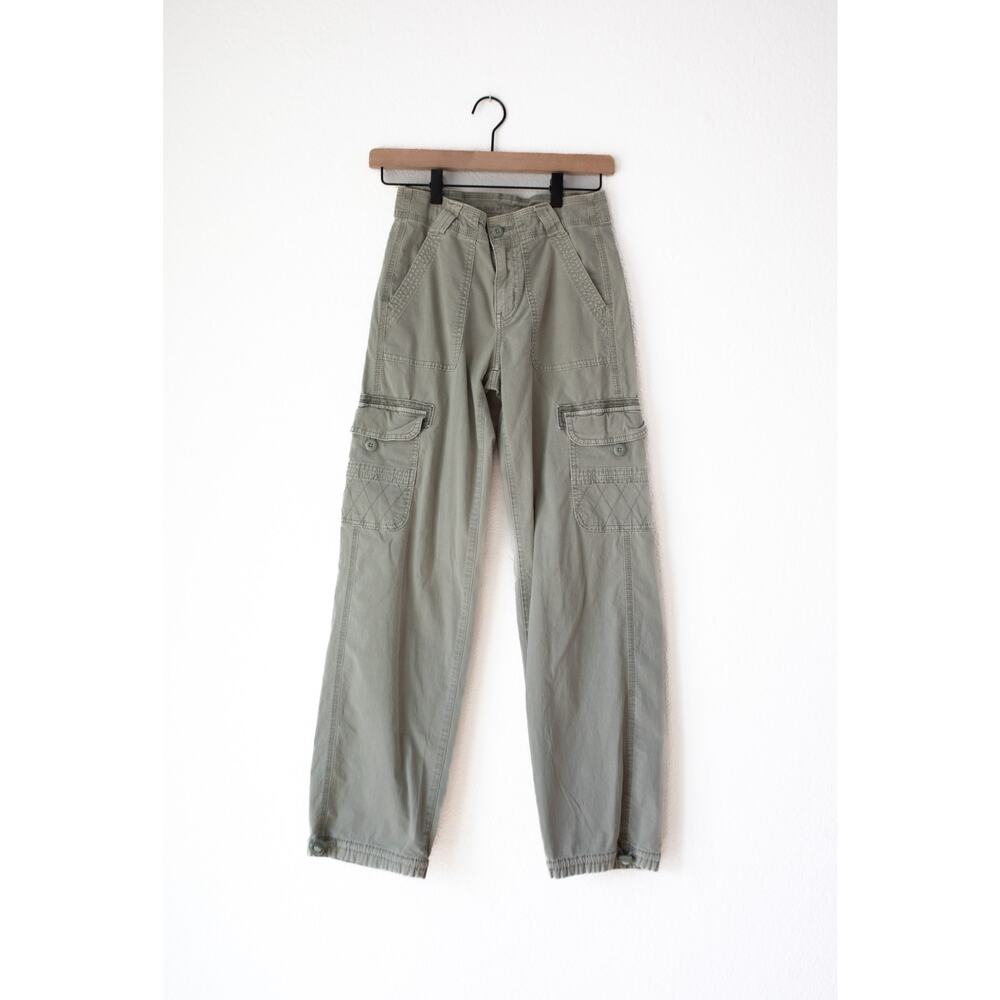 Y2K Sage Green Cargo Pants Size 000 High Rise Gorpcore Utility